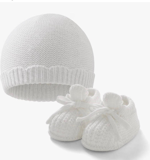 Set de gorro y zapatitos tejidos para bebé PERZONALIZADO