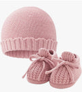 Set de gorro y zapatos tejidos  Personalizados para bebé